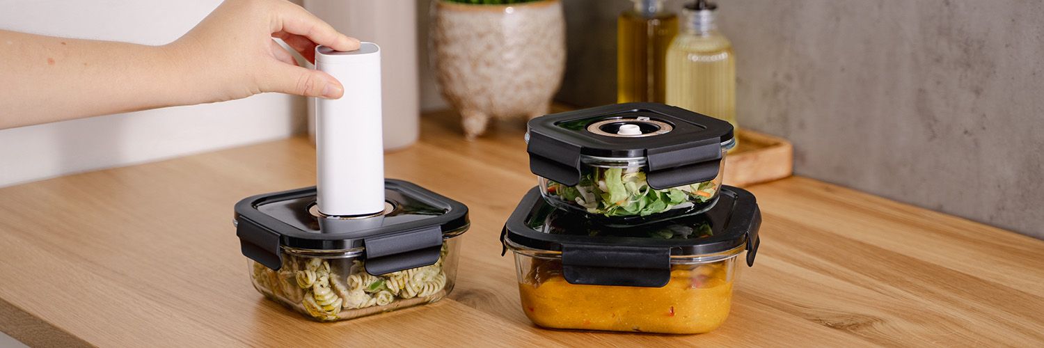 RECTANGLE VACUUM GLASS CONTAINER - 1480ML