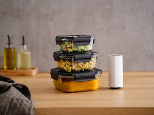 SQUARE VACUUM GLASS CONTAINER - 1230ML - SET - 4PC - 3