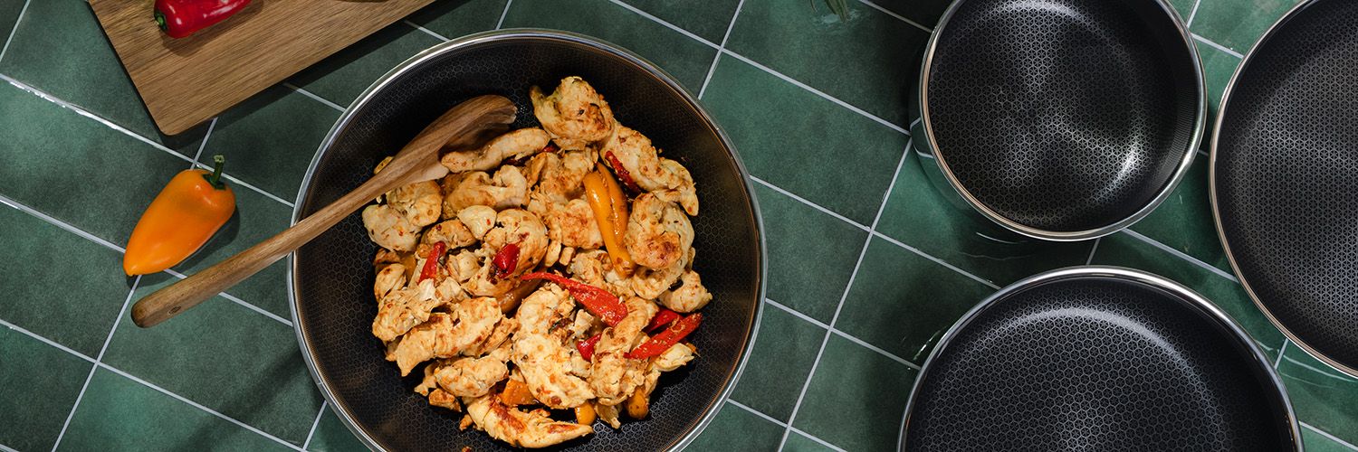WOK WITH DETACHABLE HANDLE 30CM SET