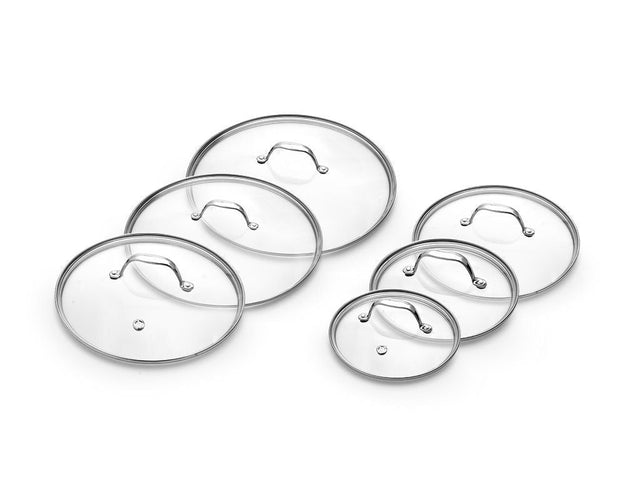 GLASS LID SET 18/ 20/ 24/ 26/ 28/ 30 CM – 6 PIECES - 1