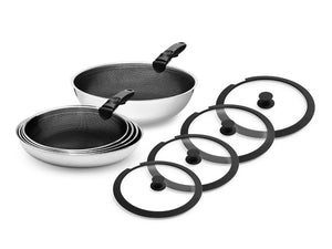 MIXED FRYING PAN WITH DETACHABLE HANDLE 5-PC SET - 1