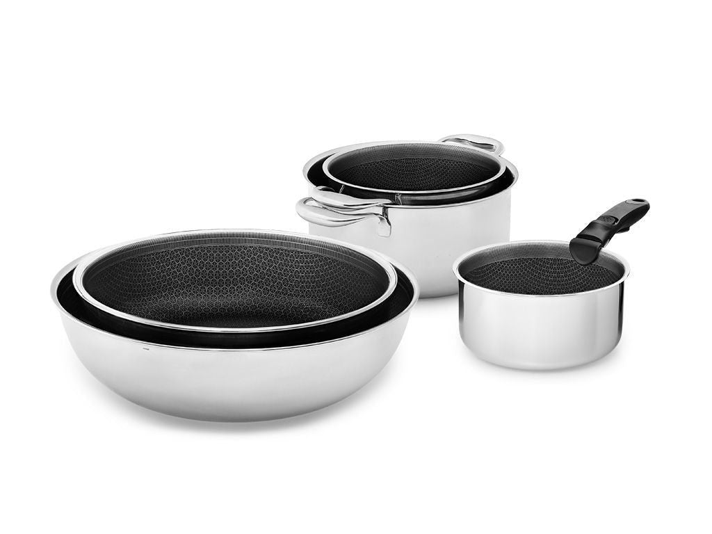 HANDLELESS 5-PCS MIXED COOKWARE SET WITH DETACHABLE HANDLE - 1