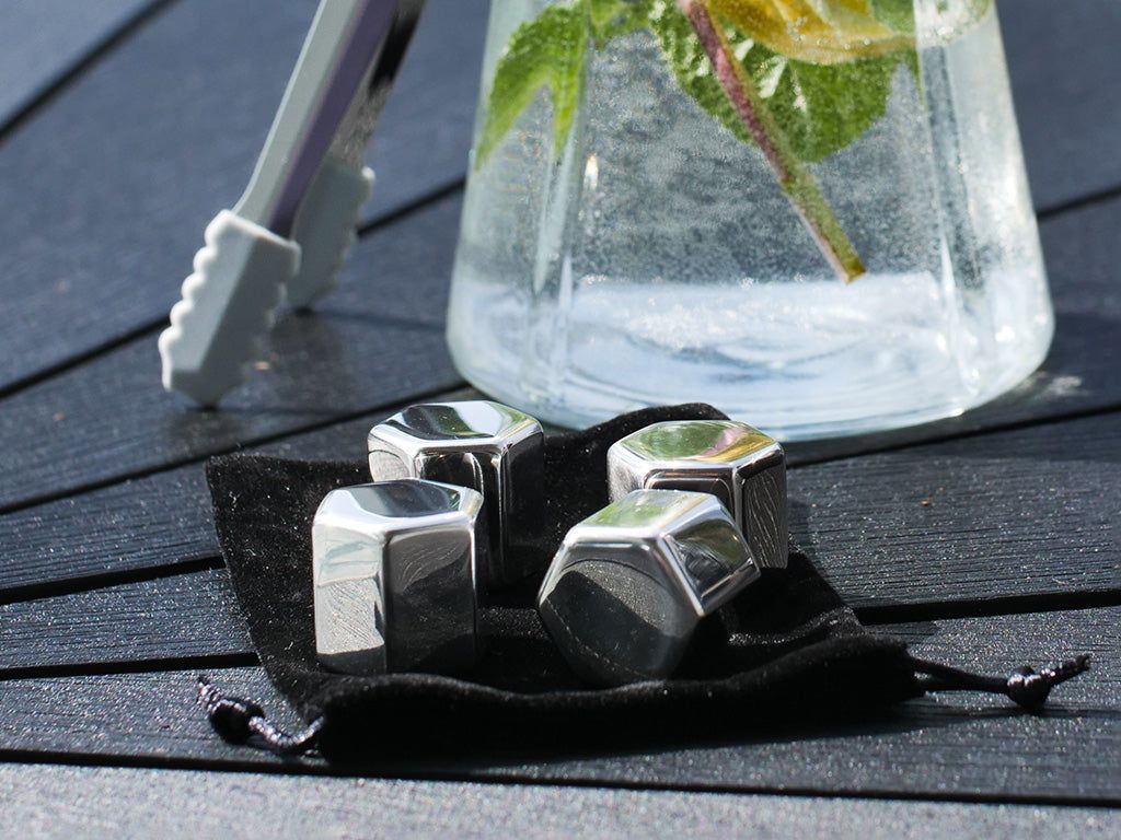 REUSEABLE STEEL ICE CUBES - 4-PC - 2