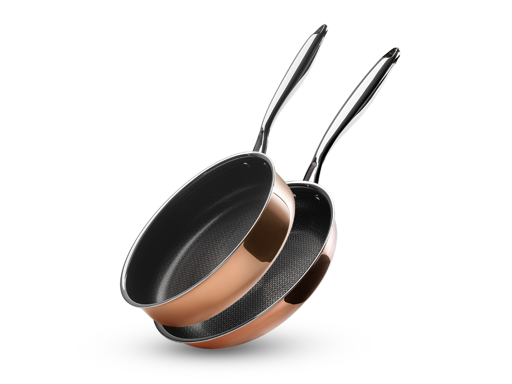COPPER HYBRID NON-STICK FRYING PAN+SAUTÉ SET - 2 PCS - 1