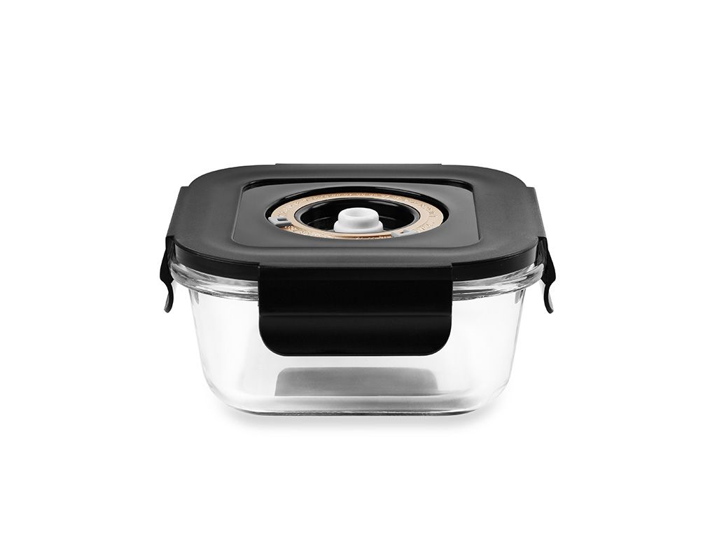 SQUARE VACUUM GLASS CONTAINER - 525ML - 1