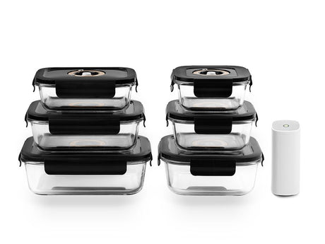 VACUUM GLASS CONTAINER MIX SET - 6PC - 1